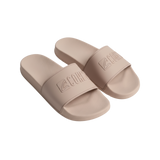 Slide Flat Rubber Sandals in Nude