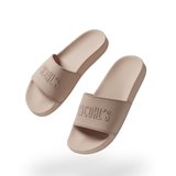 Slide Flat Rubber Sandals in Nude