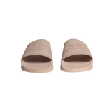 Slide Flat Rubber Sandals in Nude