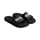 Slide Flat Rubber Sandals in Black