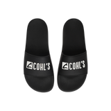 Slide Flat Rubber Sandals in Black