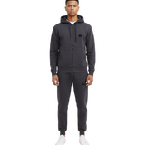 Full-Zip Label Hoodie Set for Men