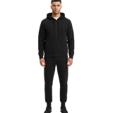 Full-Zip Label Hoodie Set for Men