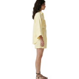 Azul De Oro "Pastel Yellow" Short Linen Set for Women