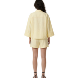 Azul De Oro "Pastel Yellow" Short Linen Set for Women