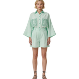 Azul De Oro "Pastel Mint" Short Linen Set for Women