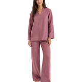 Oversized Linen Shirt & Wide Leg Pants For Women