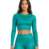 Glam Shaper Long Sleeve Crop Top